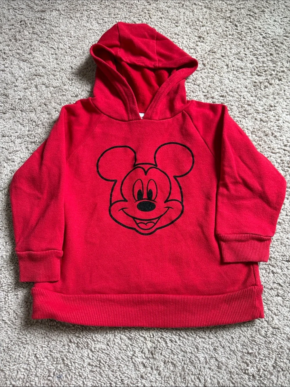 Kids 3T Red Hoodie with Black Outlined Mickey Face by Jumping Bean Disney